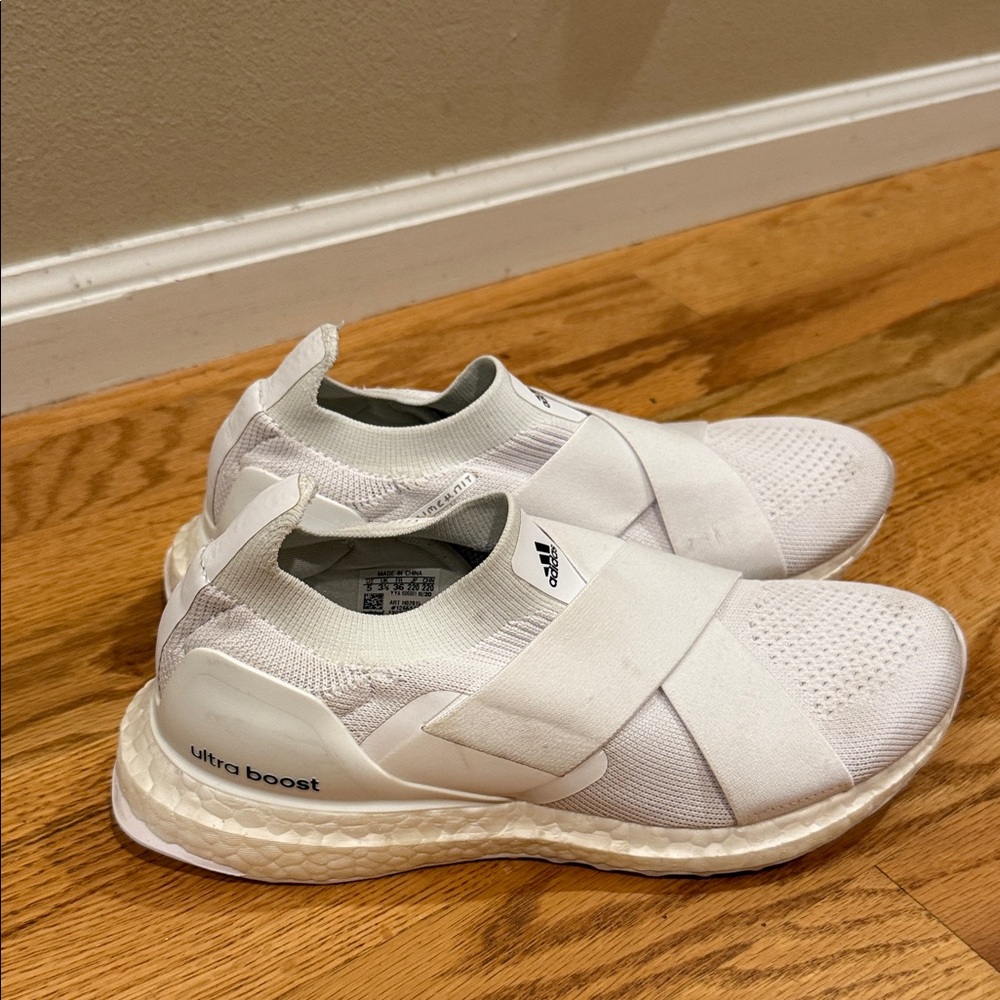 Adidas White Ultra Boost Slip-On Sneakers